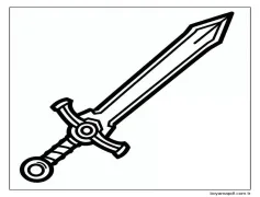 Çocuklar İçin Kılıç Yazdırılabilir Boyama Sayfası