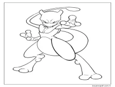 Çocuklar İçin Mewtwo Boyama Sayfası