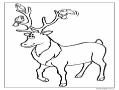 Çocuklar için ren geyiği Boyama Sayfası