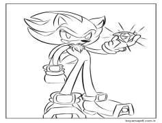 Çocuklar için Shadow Sonic Boyama Sayfası