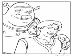 Çocuklar için Şrek Karikatür Boyama Sayfası