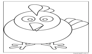 Çocuklar İçin Tavuk Boyama Sayfası