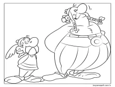 Çocuklar İçin Ücretsiz Asteriks ve Oburiks Boyama Sayfası