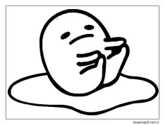 Çocuklar İçin Ücretsiz Gudetama Boyama Sayfası