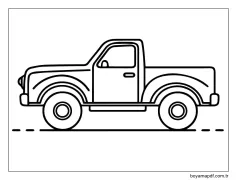 Çocuklar İçin Ücretsiz Kamyonet Çizim Boyama Sayfası