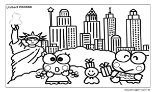 Çocuklar İçin Ücretsiz Keroppi Boyama Sayfası