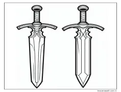 Çocuklar İçin Ücretsiz Kılıç Boyama Sayfası