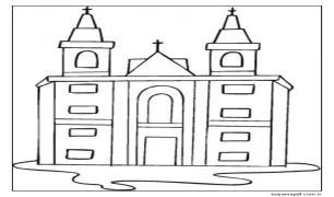 Çocuklar İçin Ücretsiz Kilise Boyama Sayfası