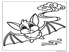 Çocuklar İçin Ücretsiz Yarasa Boyama Sayfası