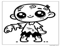 Çocuklar İçin Ücretsiz Zombi Boyama Sayfası