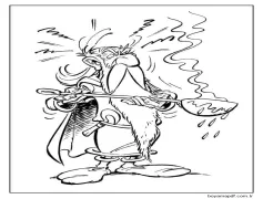 Çocuklar İçin Yazdırılabilir Asteriks ve Oburiks Boyama Sayfası