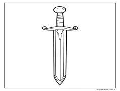 Çocuklar İçin Yazdırılabilir Kılıç Boyama Sayfası