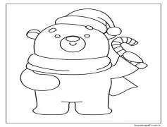 Çocuklar İçin Yazdırılabilir Kutup Ayısı Boyama Sayfası