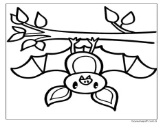 Çocuklar İçin Yazdırılabilir Yarasa Boyama Sayfası