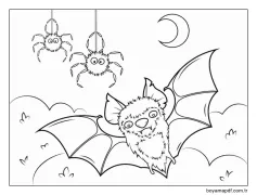 Çocuklar İçin Yazdırılabilir Yarasa Resmi Boyama Sayfası