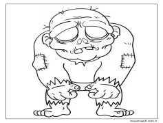 Çocuklar İçin Yazdırılabilir Zombi Boyama Sayfası