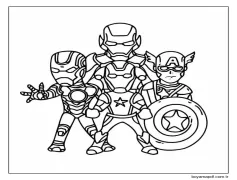 Çocuklara Özel Yenilmezler Boyama Sayfası