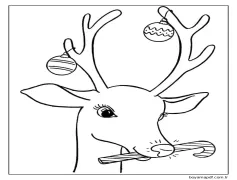 Çocuklara ücretsiz ren geyiği Boyama Sayfası