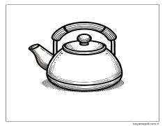 Çocuklarda Çaydanlık çizin Boyama Sayfası