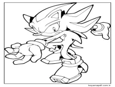 Çocuklarda için Shadow Sonic basit çizin Boyama Sayfası