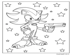 Çocuklarda Shadow Sonic'i Boyama Sayfası