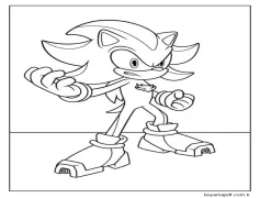 Çocuklarda Shadow Sonic'i ücretsiz çizin Boyama Sayfası