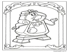 Cogsworth'u Güzel ve Çirkin'den çizin Boyama Sayfası