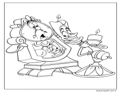 Cogsworth ve Lumiere'i çizin Boyama Sayfası