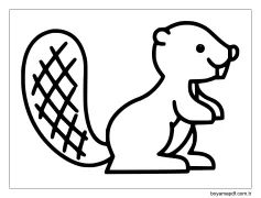 Çok Basit Kunduz Boyama Sayfası