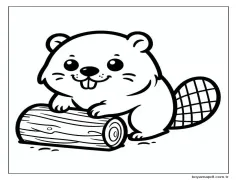 Çok Sevimli Kunduz Boyama Sayfası