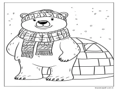 Çok Sevimli Kutup Ayısı Boyama Sayfası