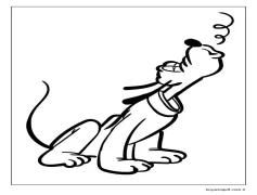 Çok Sevimli Pluto Boyama Sayfası