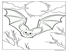 Çok Sevimli Yarasa Boyama Sayfası