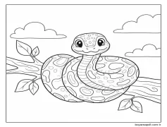 Çok Sevimli Yılan Boyama Sayfası