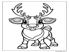 Çok şirin ren geyiği Boyama Sayfası