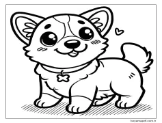 Corgi 1'i çizin Boyama Sayfası