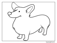 Corgi'lerin Bakımı Kolay Kısa Tüyleri Vardır Boyama Sayfası