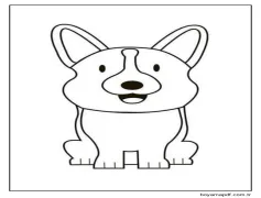 Corgi Yavruları Yoldan Geçenlere Havlamayı Sever Boyama Sayfası