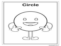 Daire Karikatür Komik Boyama Sayfası