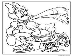 Daisy Duck Buz Pateni Boyama Sayfası