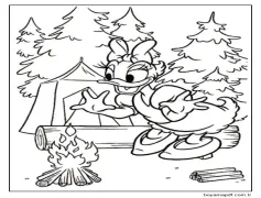 Daisy Duck Kampa Gidiyor Boyama Sayfası