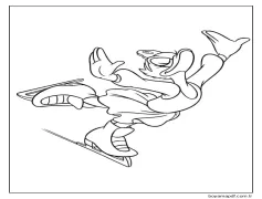 Daisy Duck Kayıyor Boyama Sayfası