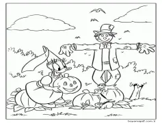 Daisy Duck ve Balkabağı Boyama Sayfası