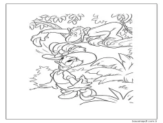 Daisy Duck ve Maymun Boyama Sayfası
