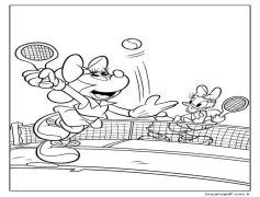 Daisy ve Minnie Tenis Oynuyor Boyama Sayfası
