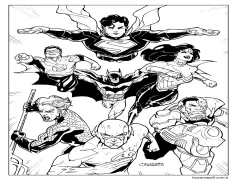 DC Justice League'i çiz Boyama Sayfası