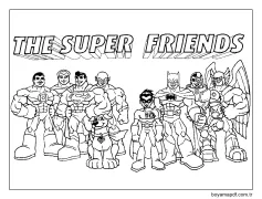 DC Süper Arkadaşlar'ı çiz Boyama Sayfası