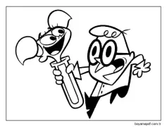 Dee dee ve Dexter ücretsiz Boyama Sayfası