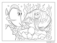 Denizde Arkadaşlarıyla Nemo Boyama Sayfası