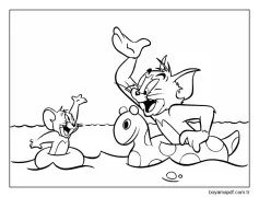 Denizde Tom ve Jerry Boyama Sayfası